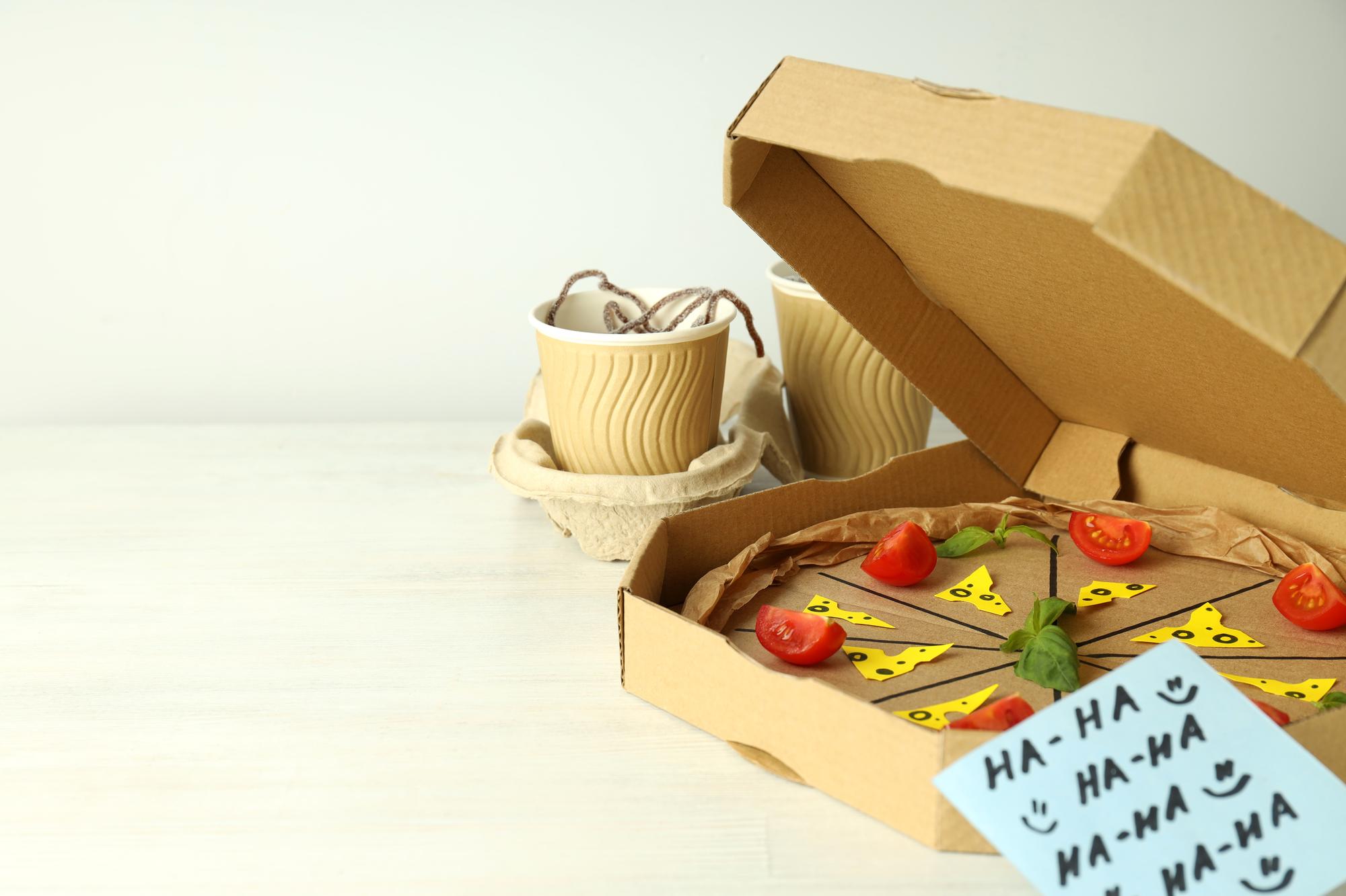 Stacked boxes with labeled month and menu